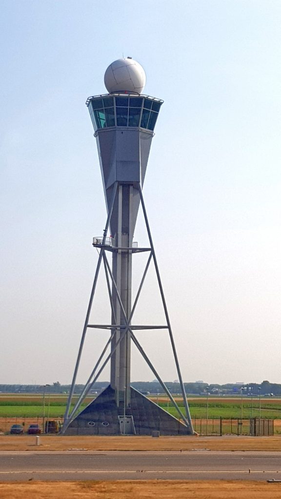 Radar on air traffic control tower