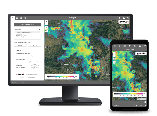 Webview application for radar data on desktop and mobile devices